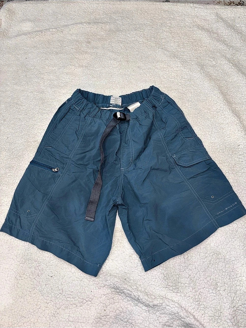Vintage Columbia Omni-Shade Cargo Shorts Small Blue Waist Small